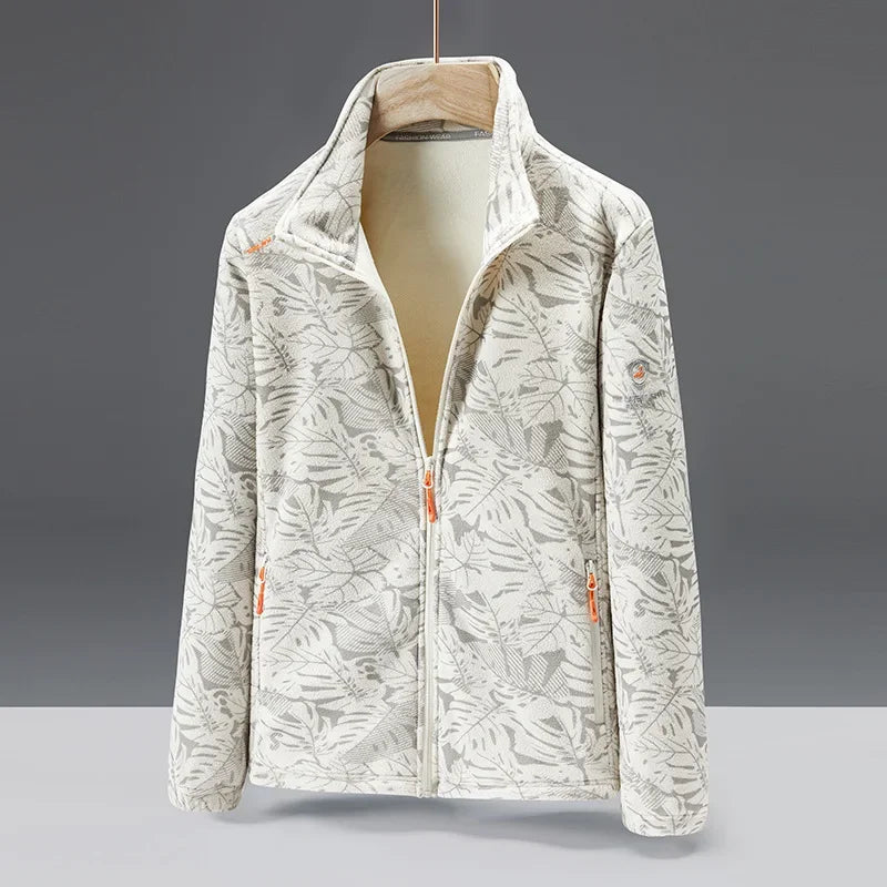 Men's fleece jacket – Regular fit – Stand-up collar – Zipped pockets – Soft fabric
