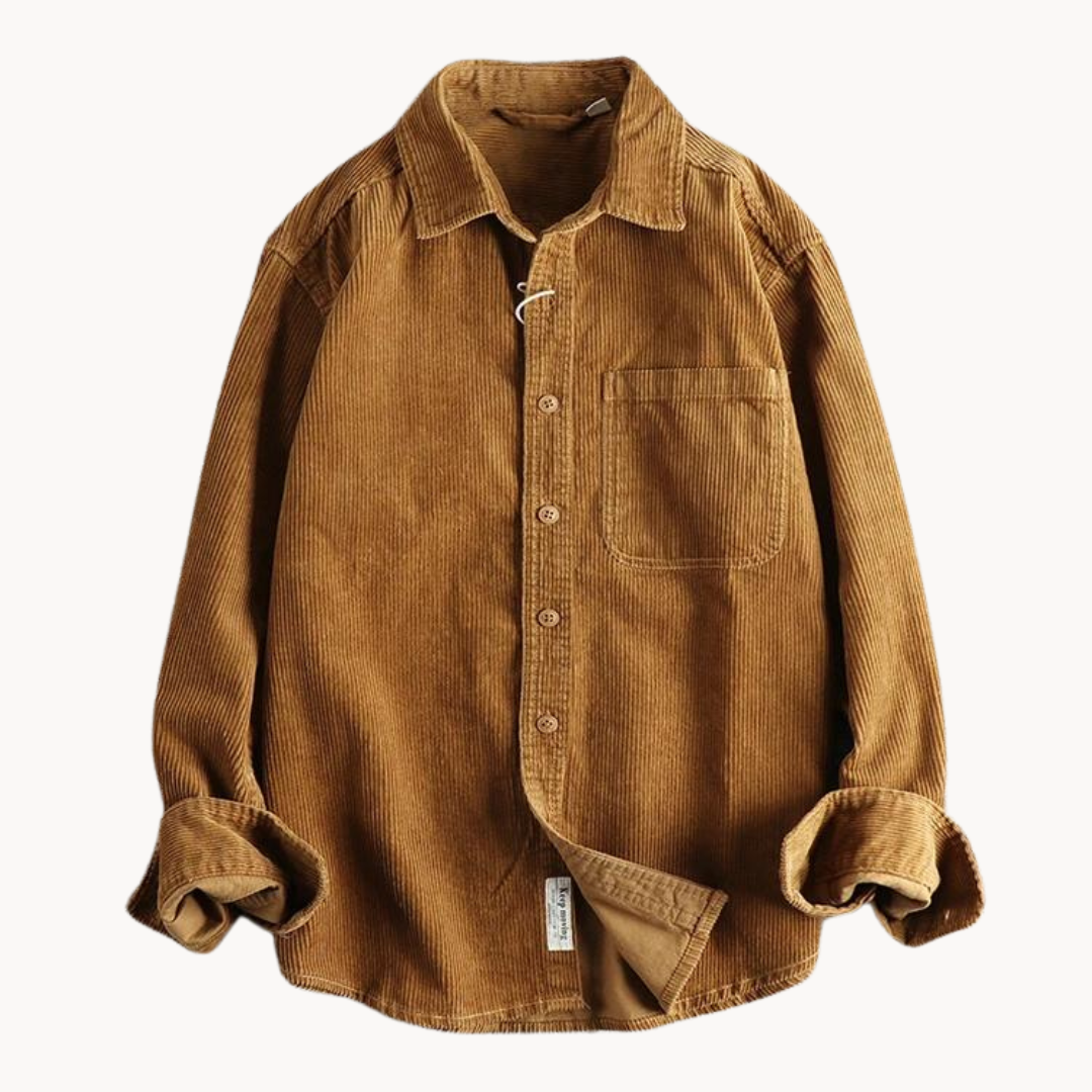David Casual Brown Corduroy Shirt | Long Sleeve Shirt