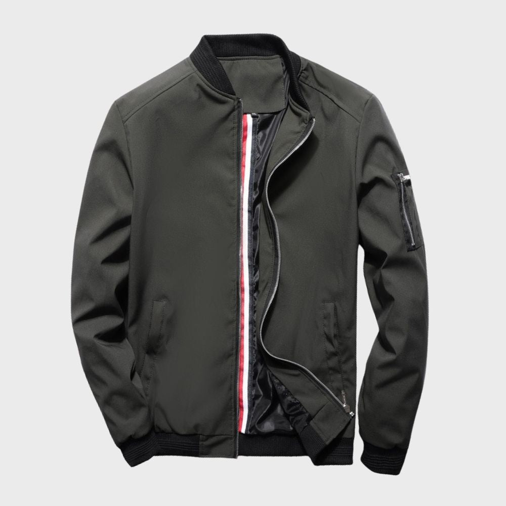 Roberto Slim Fit Bomber Jacket | Casual Zip Front Jacket