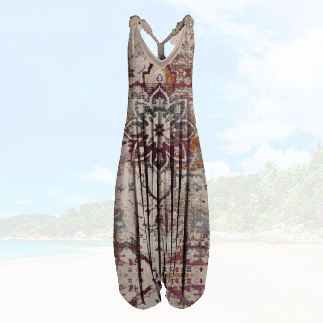 Women's jumpsuit – Relaxed fit – Sleeveless – Breathable fabric – Ankle length