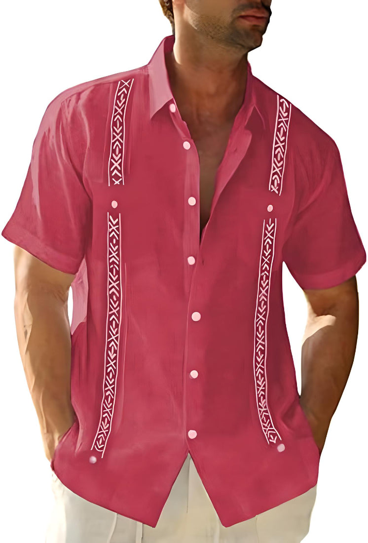 Men's shirt short sleeves – Relaxed fit – Embroidered details – Breathable fabric