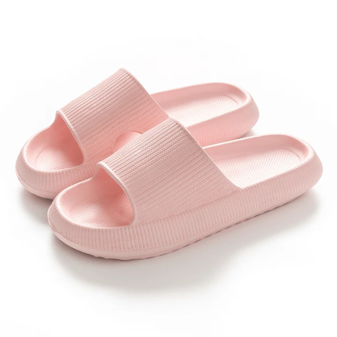 Women's slippers – Open toe – Quilted sole – Non-slip mule style