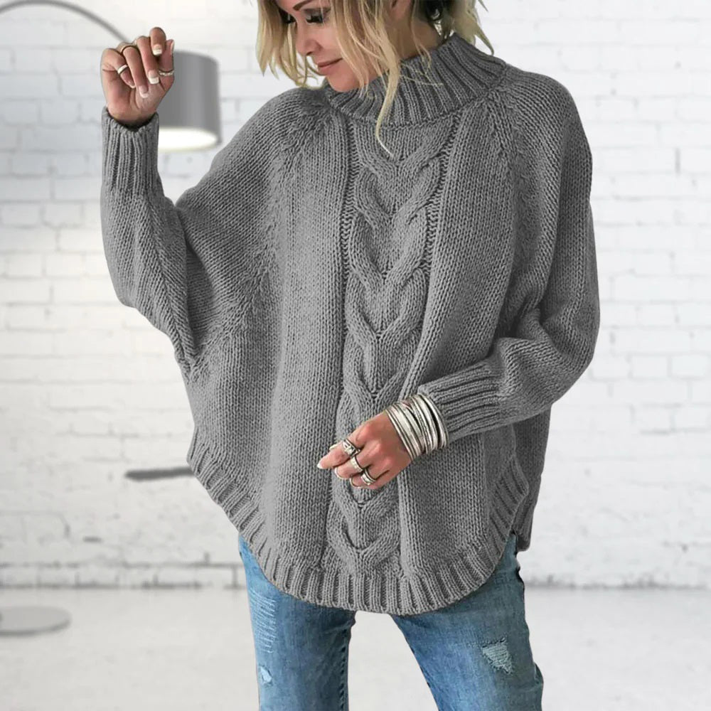 Alessia Oversized Turtleneck Sweater | Knit Turtleneck Sweater