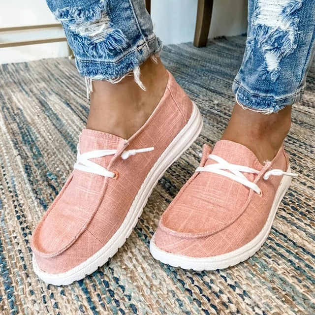 Women's shoes – Lace-up – Breathable fabric – Thick comfortable sole