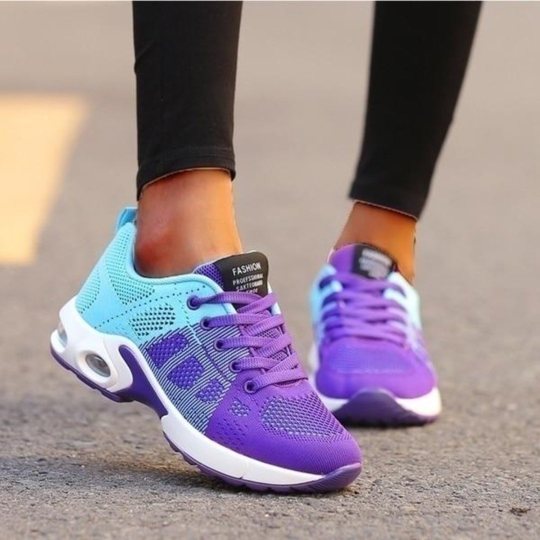 Chaussures de sport femme – Maille respirante – Semelle amortissante – Ajustement ergonomique