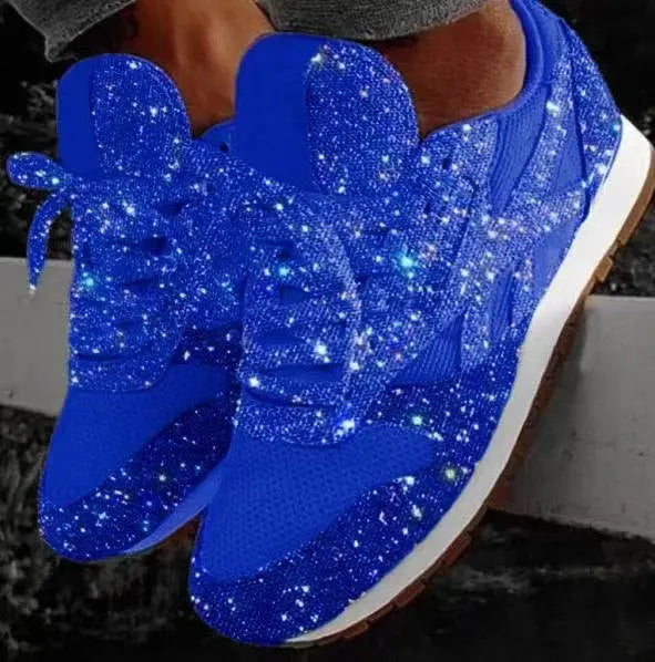 Women's Sneakers – Shiny Sequins Design – Low-cut – Casual Comfort Shoes