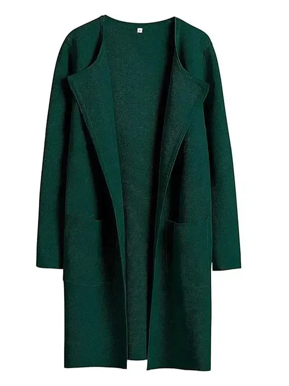 Manteau femme mi-long – Laine mélangée – Coupe droite – Col large – Style épuré