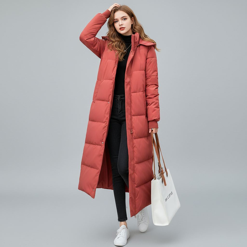 Zerina Long Puffer Coat | Hooded Warm Winter Coat