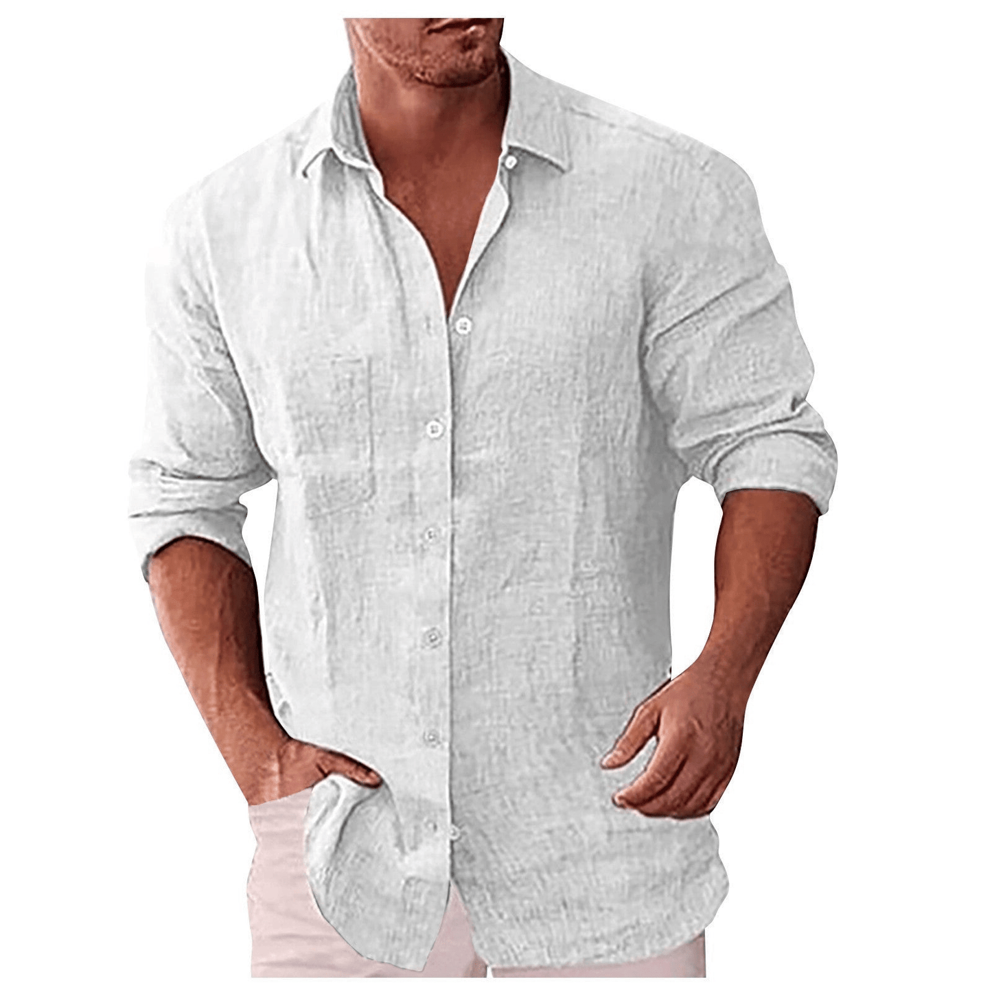 Men's shirt – Natural fibers – Relaxed fit – Long sleeves – Classic collar