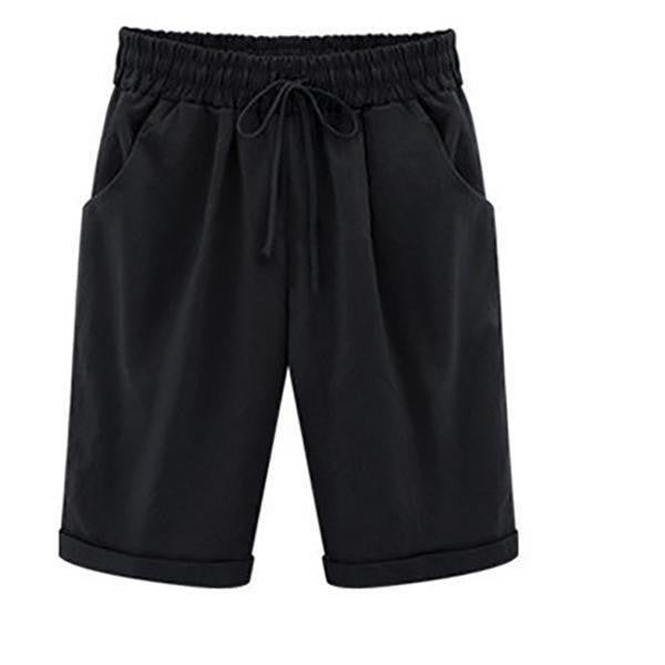 Short décontracté femme – Coupe ample – Tissu respirant – Taille élastique réglable
