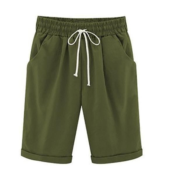 Short décontracté femme – Coupe ample – Tissu respirant – Taille élastique réglable