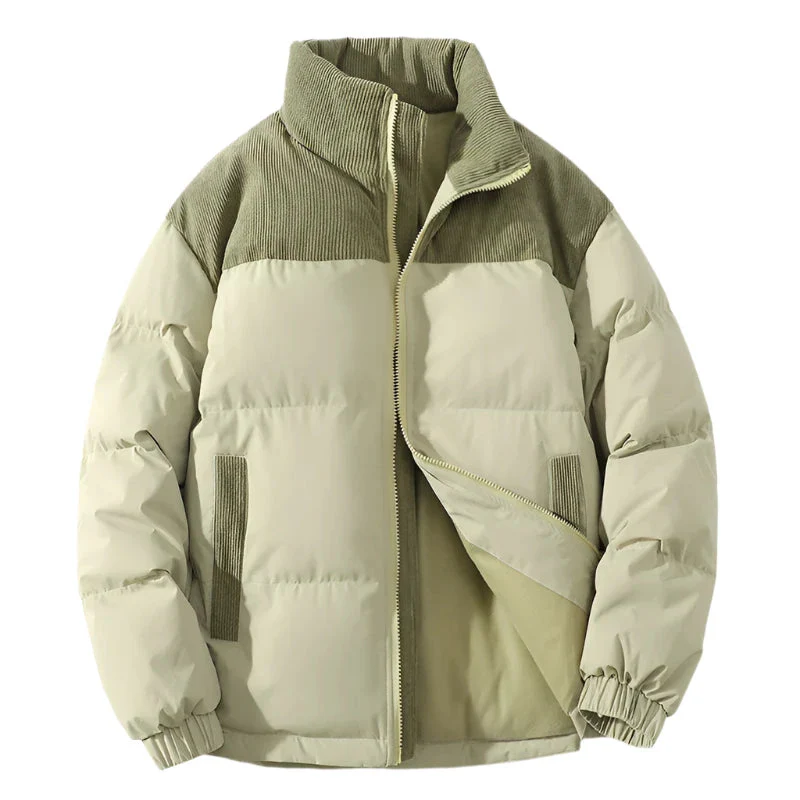Men's Jacket - Synthetic Fabric - Relaxed fit - Stand collar - Long elasticated sleeves