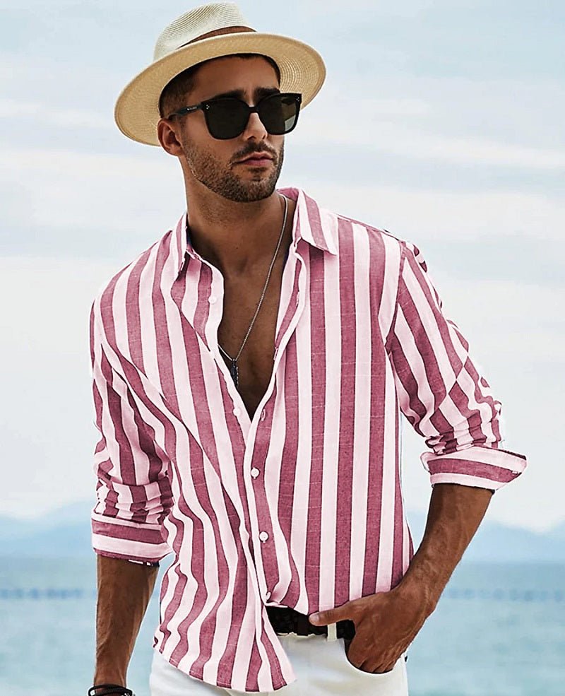 Men's shirt – Relaxed fit – Breathable fabric – Long sleeves – Buttoned style
