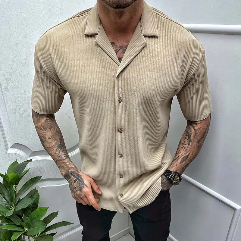 Men's short-sleeve shirt – Straight cut – Breathable fabric – Classic collar