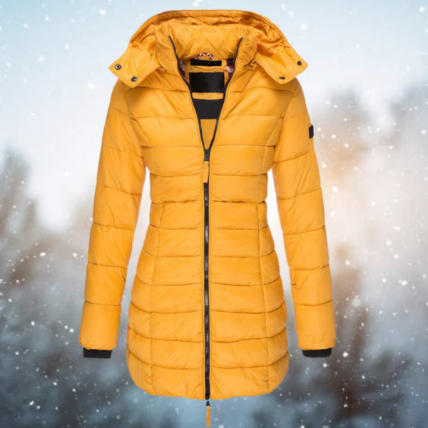Mia Quilted Puffer Jacket | Winter Hooded Mid-Thigh Puffer Jacket