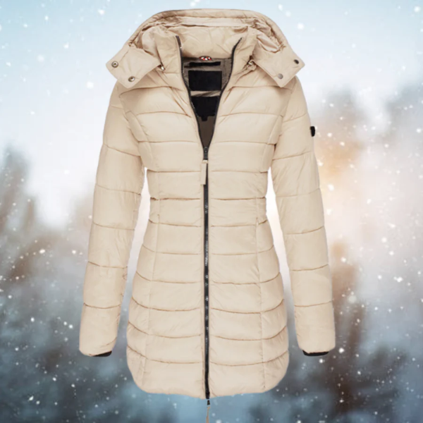 Mia Quilted Puffer Jacket | Winter Hooded Mid-Thigh Puffer Jacket