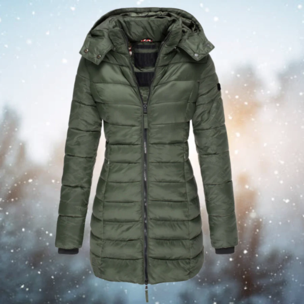 Mia Quilted Puffer Jacket | Winter Hooded Mid-Thigh Puffer Jacket