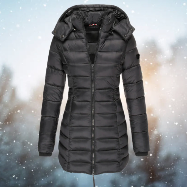 Mia Quilted Puffer Jacket | Winter Hooded Mid-Thigh Puffer Jacket