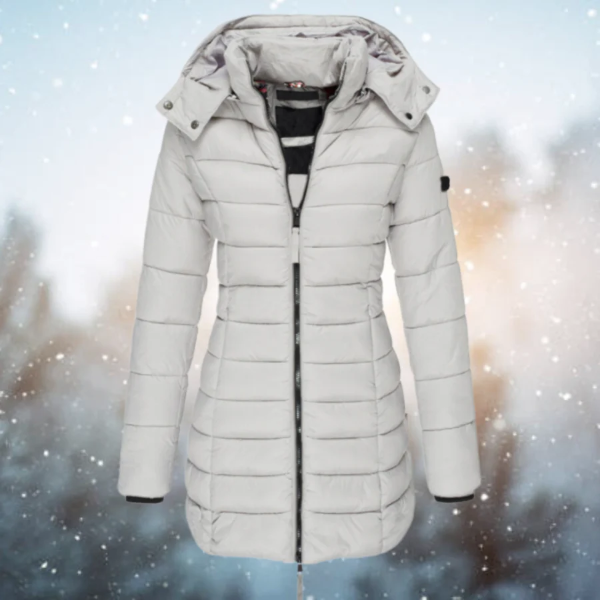 Mia Quilted Puffer Jacket | Winter Hooded Mid-Thigh Puffer Jacket