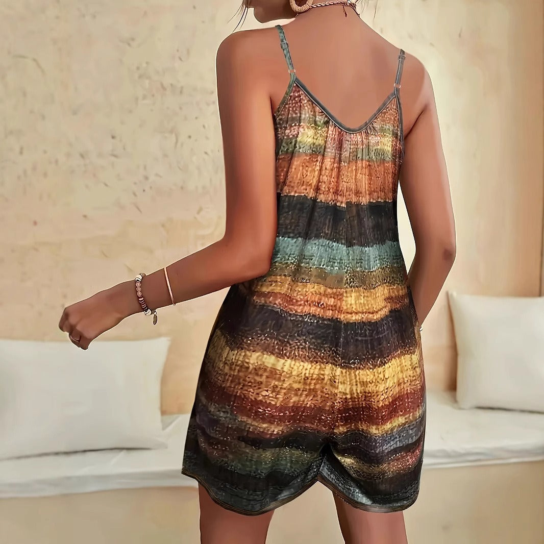 Women's jumpsuit – Soft cotton – Loose fit – Thin straps – Side pockets