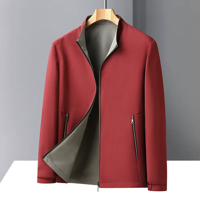 Men's reversible jacket – Straight cut – Stand-up collar – Lightweight and breathable