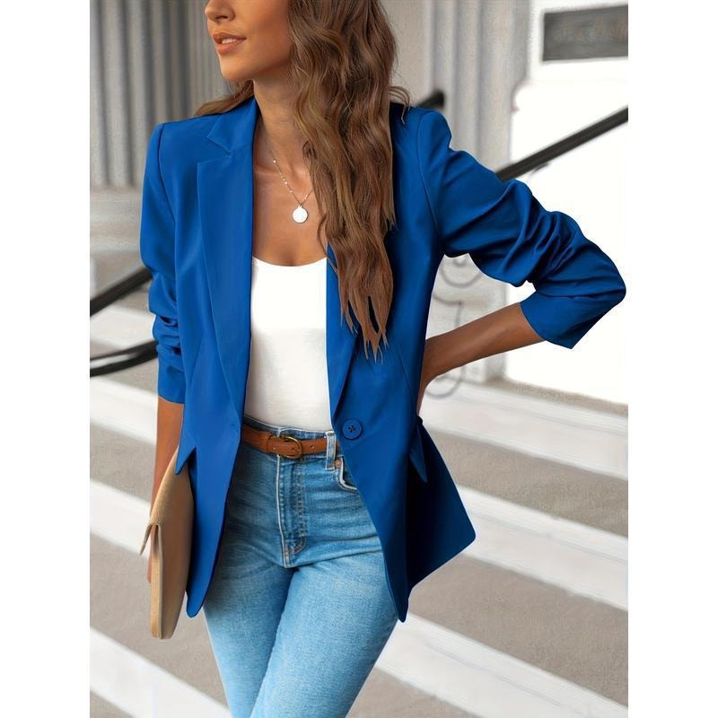 Emily Straight Fit Blazer | Single Button, Notched Lapel Blazer