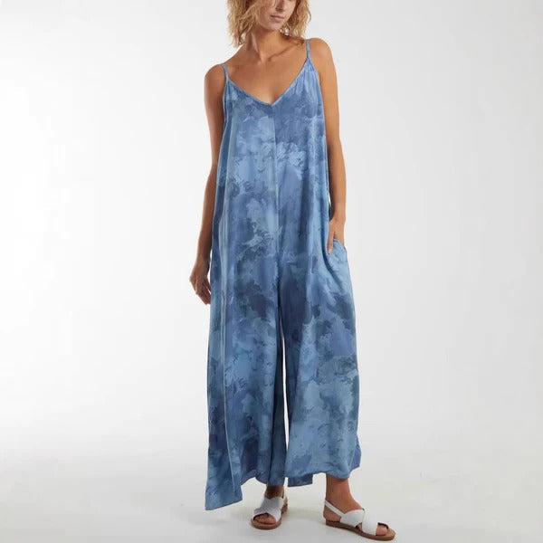 Women's long dress – Breathable fabric – Adjustable straps – Elegant flowing cut