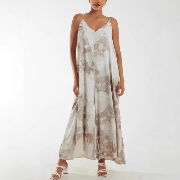 Women's long dress – Breathable fabric – Adjustable straps – Elegant flowing cut