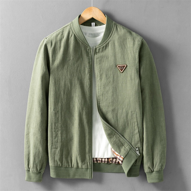 Men's jacket – Regular fit – Breathable textured fabric – Ribbed zip collar