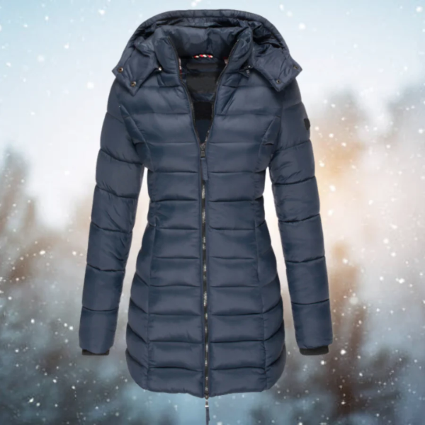 Mia Quilted Puffer Jacket | Winter Hooded Mid-Thigh Puffer Jacket