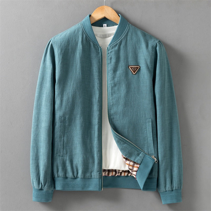 Men's jacket – Regular fit – Breathable textured fabric – Ribbed zip collar