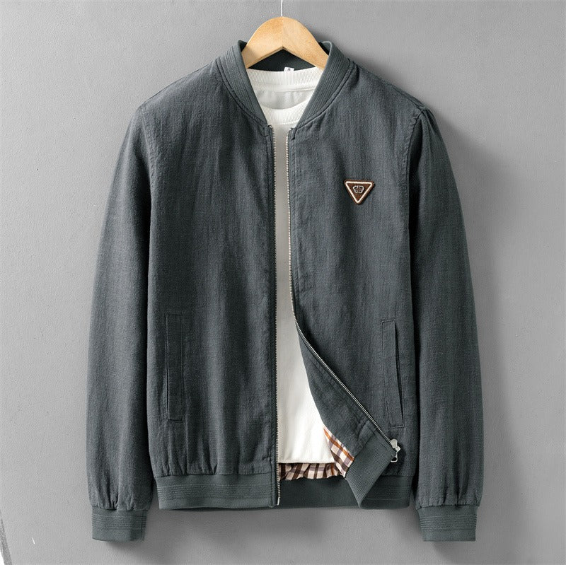Men's jacket – Regular fit – Breathable textured fabric – Ribbed zip collar