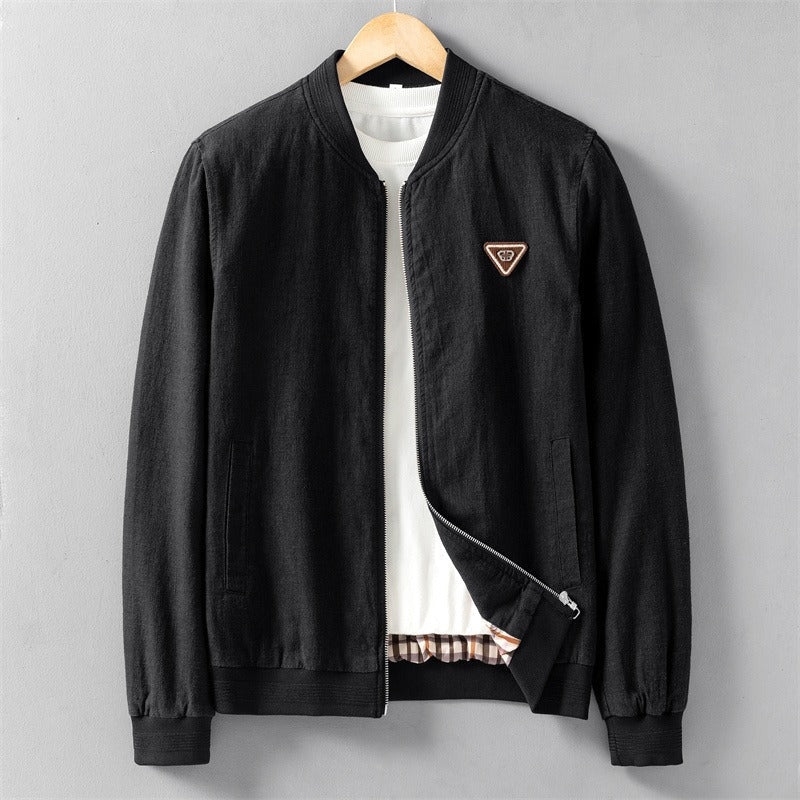 Men's jacket – Regular fit – Breathable textured fabric – Ribbed zip collar