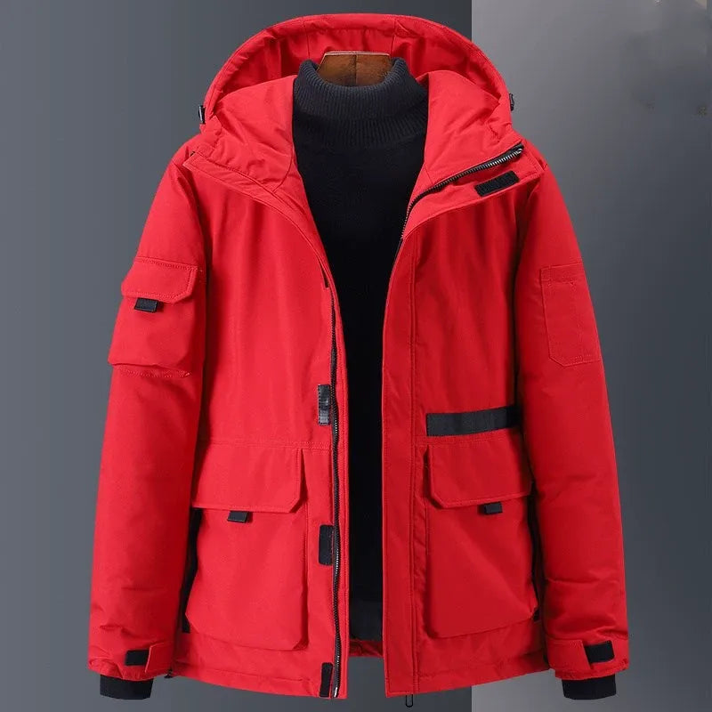 Quilted men's jacket – Hood – Water-repellent – Relaxed fit – Utility pockets