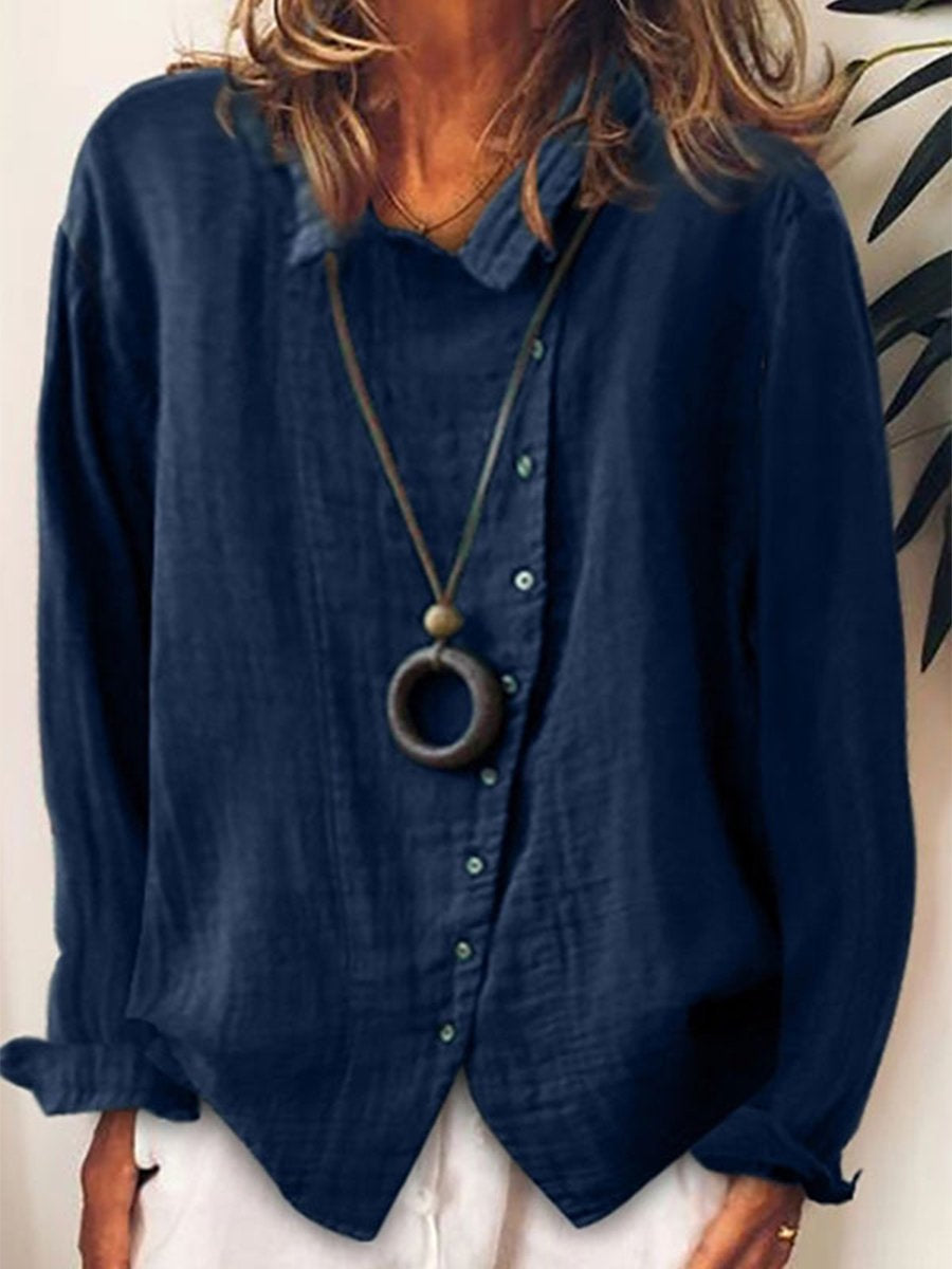 Chemise longue femme – Coupe décontractée – Fibres naturelles – Style casual élégant