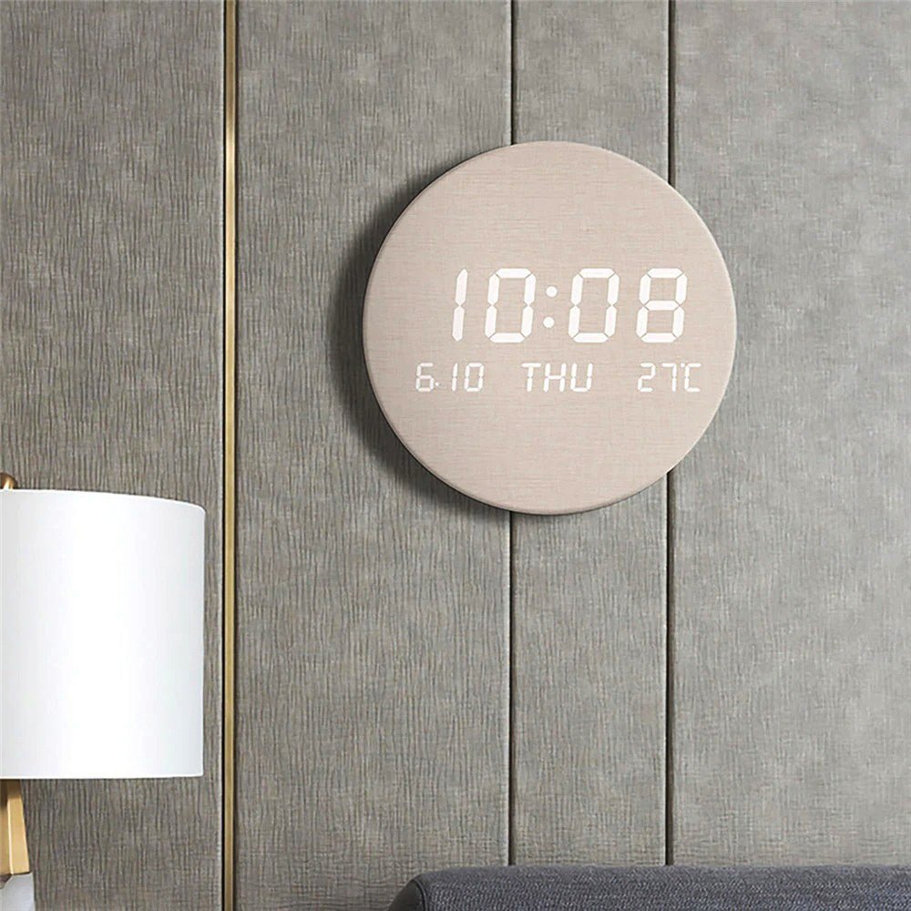 Wood LED Digital Wall Clock