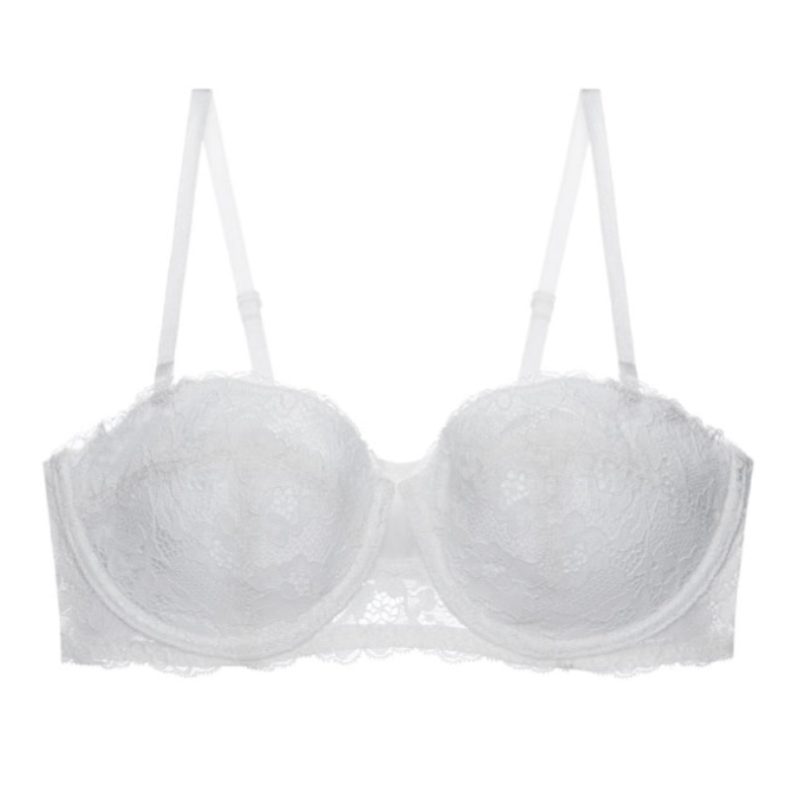 Women's balconette bra – Elegant lace – Underwires – Adjustable straps