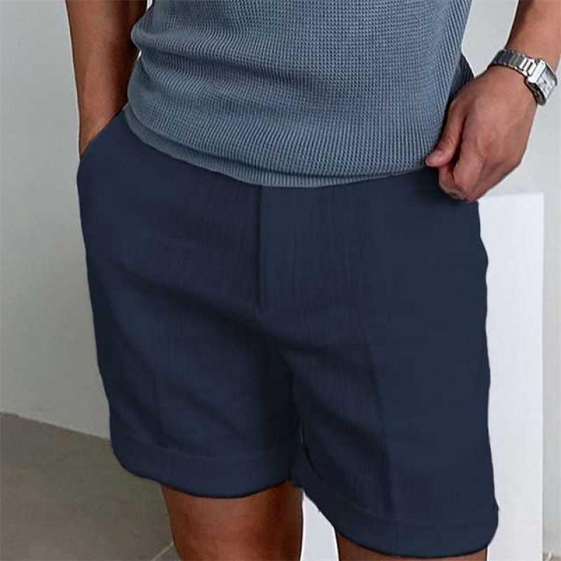 Men's shorts – Breathable linen – Straight cut – Casual rolled hem