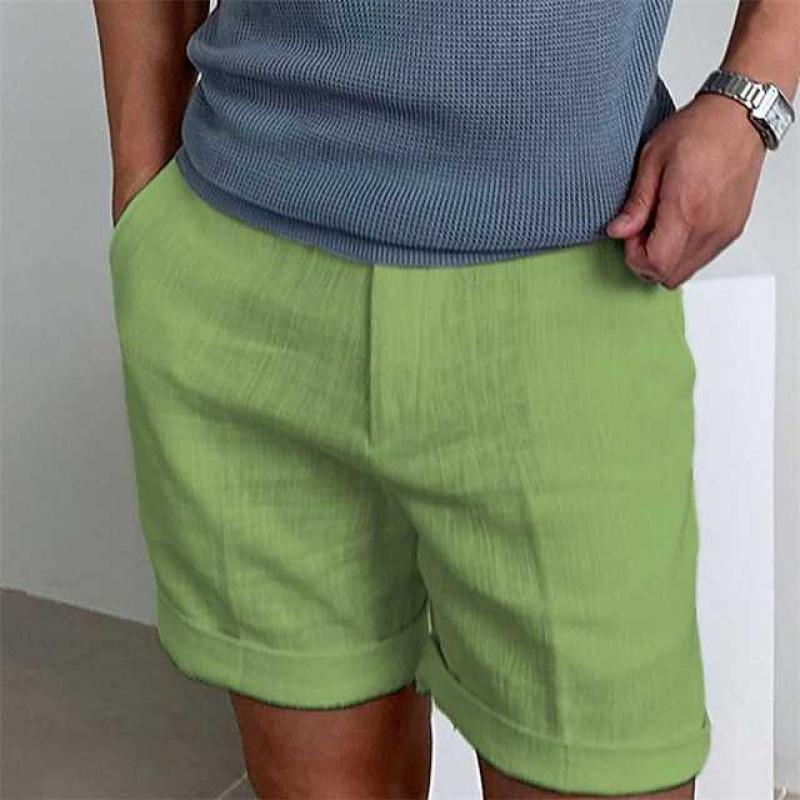Men's shorts – Breathable linen – Straight cut – Casual rolled hem