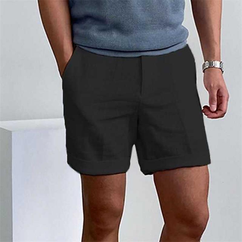 Men's shorts – Breathable linen – Straight cut – Casual rolled hem