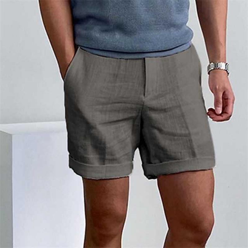 Men's shorts – Breathable linen – Straight cut – Casual rolled hem