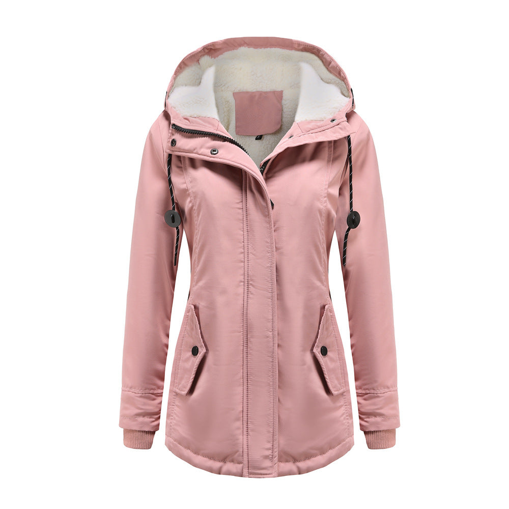 Veste imperméable femme – Coupe cintrée – Doublure chaude – Capuche ajustable