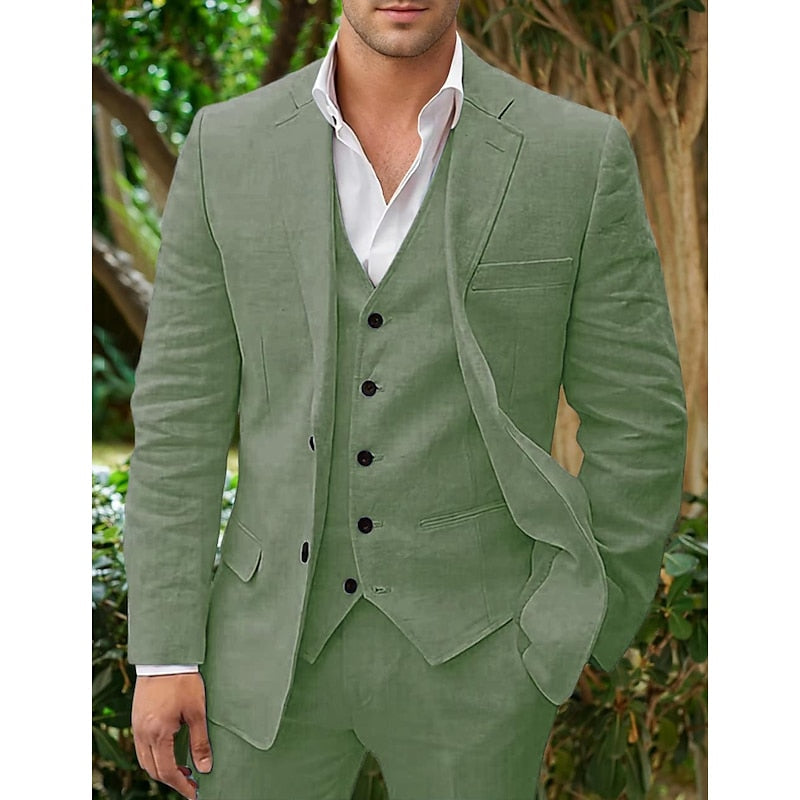 Suit set for men – Slim fit – Breathable fabric – Single-breasted – Formal collar