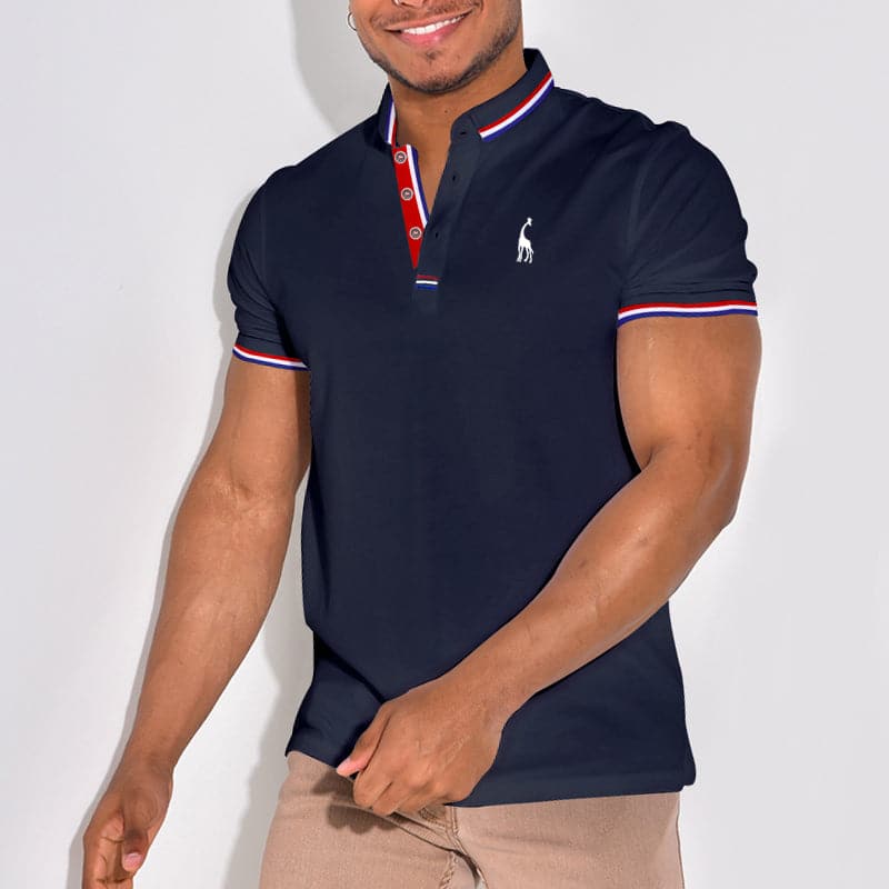 Men's polo – Slim fit – Ribbed collar – Subtle embroidered motif