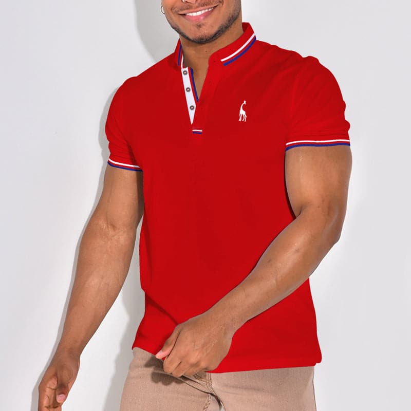Men's polo – Slim fit – Ribbed collar – Subtle embroidered motif