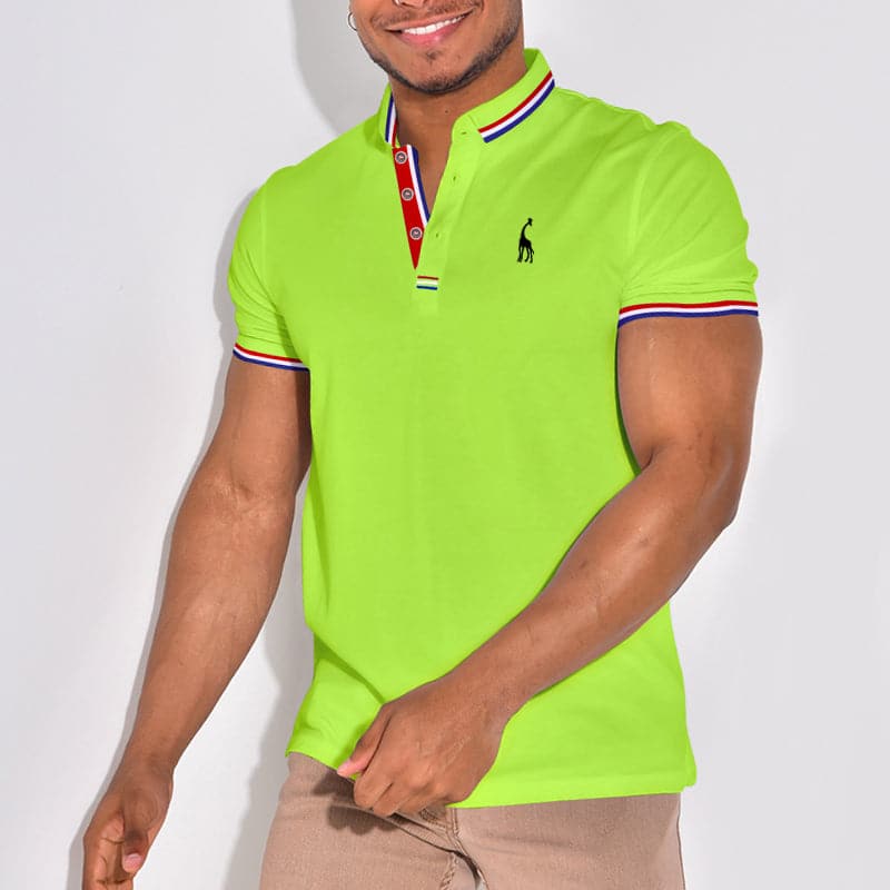 Men's polo – Slim fit – Ribbed collar – Subtle embroidered motif