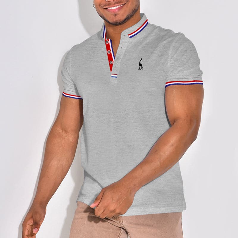 Men's polo – Slim fit – Ribbed collar – Subtle embroidered motif