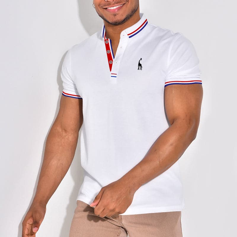 Men's polo – Slim fit – Ribbed collar – Subtle embroidered motif