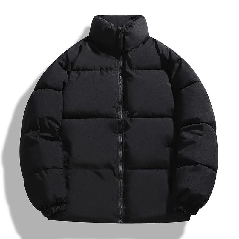 Men's Puffer Jacket - Stand Collar - Oversized Cut - Waist Length