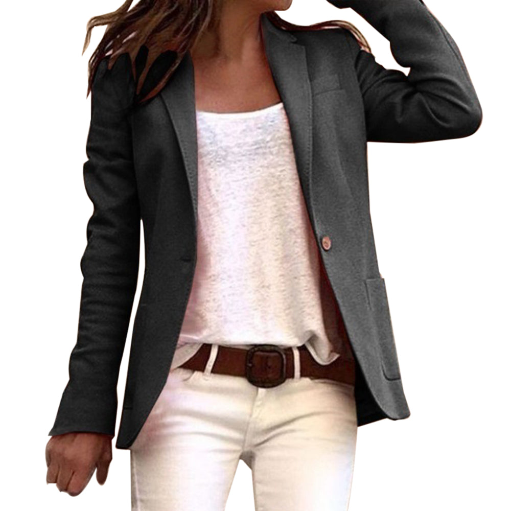 Blazer femme – Coupe slim – Tissu structuré luxe – Col à revers classique